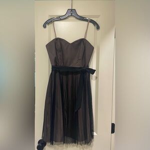 Dusty rose and black strapless fit and flare Max & Cleo dress. Size 4